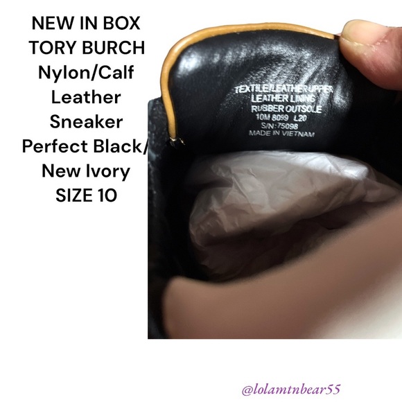 BRAND NEW TORY BURCH NYLON/CALF LEATHER SNEAKERS IN BOX-SIZE 10-UNIQUE DESIGN - Picture 4 of 16